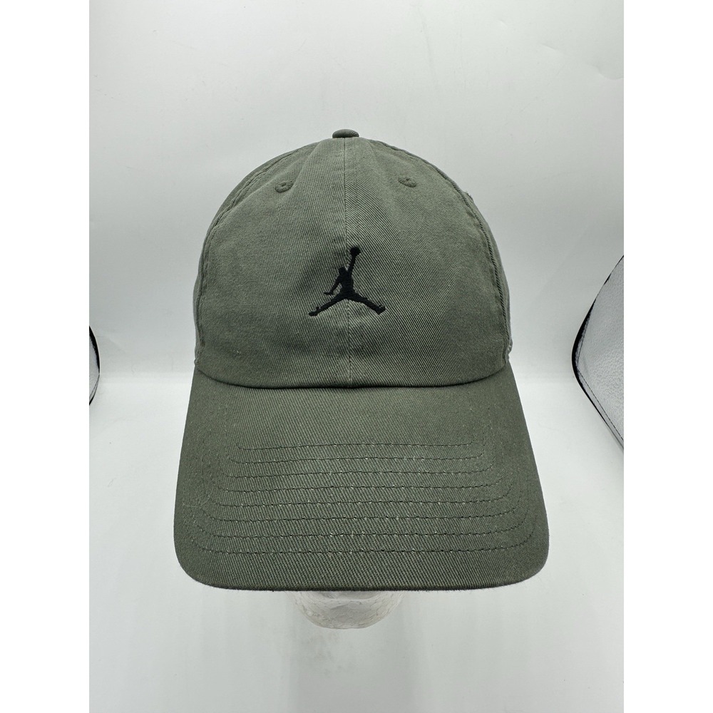 Air Jordan Jumpman Dad Hat Olive Green Black Logo Adjustable Strapback OSFM